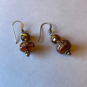 Amber Glass Earrings